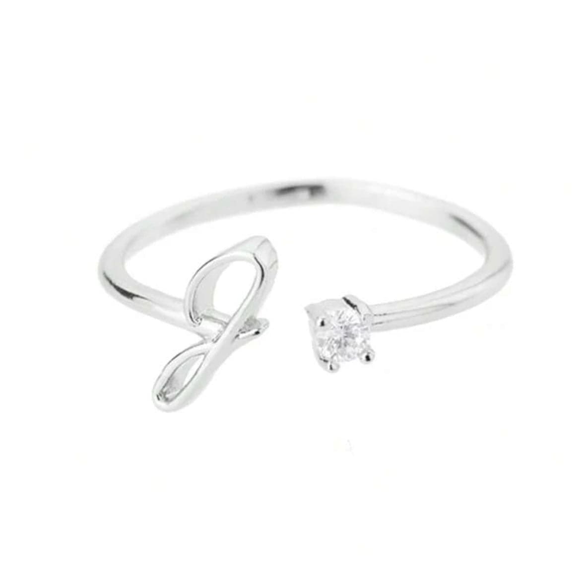 J'ador Paris Rings Silver / G Initial Diamond Ring