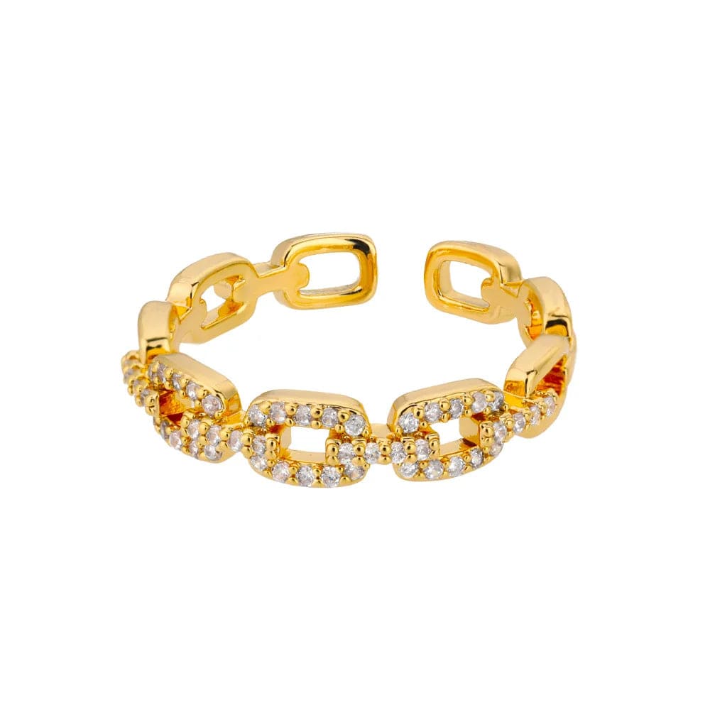 J'ador Paris Rings Gold Link Chain Ring