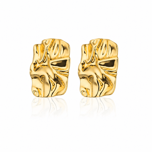 J'ador Paris Earrings Chunky Rectangular Gold Earrings