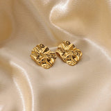 J'ador Paris Earrings Chunky Rectangular Gold Earrings