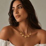 J'ador Paris Earrings Golden Heart Charm Necklace