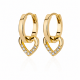 J'ador Paris Earrings Gold Heart Dangle Earrings