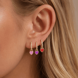 J'ador Paris Earrings Heart Huggies