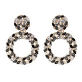 J'ador Paris Earrings Black Rhinestone Crystal Drop Earrings