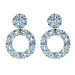 J'ador Paris Earrings Blue Rhinestone Crystal Drop Earrings