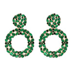 J'ador Paris Earrings Green Rhinestone Crystal Drop Earrings