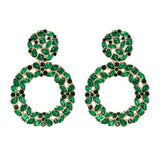 J'ador Paris Earrings Green Rhinestone Crystal Drop Earrings