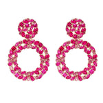 J'ador Paris Earrings Pink Rhinestone Crystal Drop Earrings
