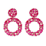 J'ador Paris Earrings Pink Rhinestone Crystal Drop Earrings