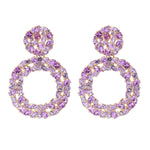 J'ador Paris Earrings Purple Rhinestone Crystal Drop Earrings