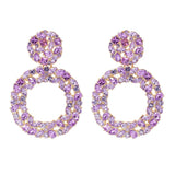 J'ador Paris Earrings Purple Rhinestone Crystal Drop Earrings