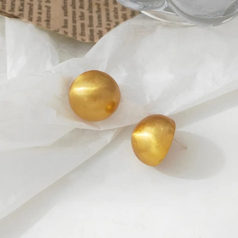 J'ador Paris Earrings Gold Round Stud Earrings