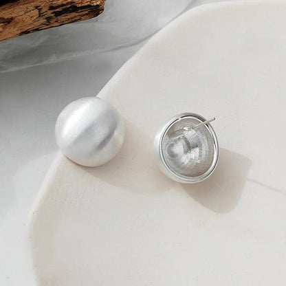 J'ador Paris Earrings Silver Round Stud Earrings