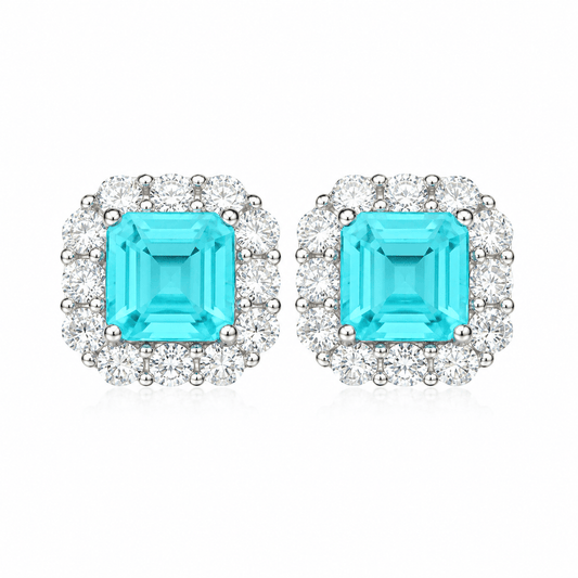 J'ador Paris Earrings Square Paraiba Tourmaline Earrings