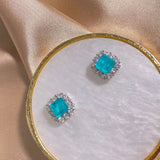 J'ador Paris Earrings Square Paraiba Tourmaline Earrings