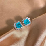 J'ador Paris Earrings Square Paraiba Tourmaline Earrings