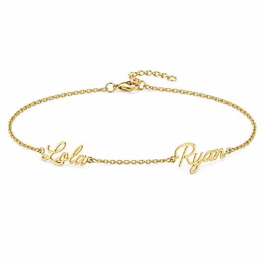 J'ador Paris Gold / Two Names Multiple Name Bracelet