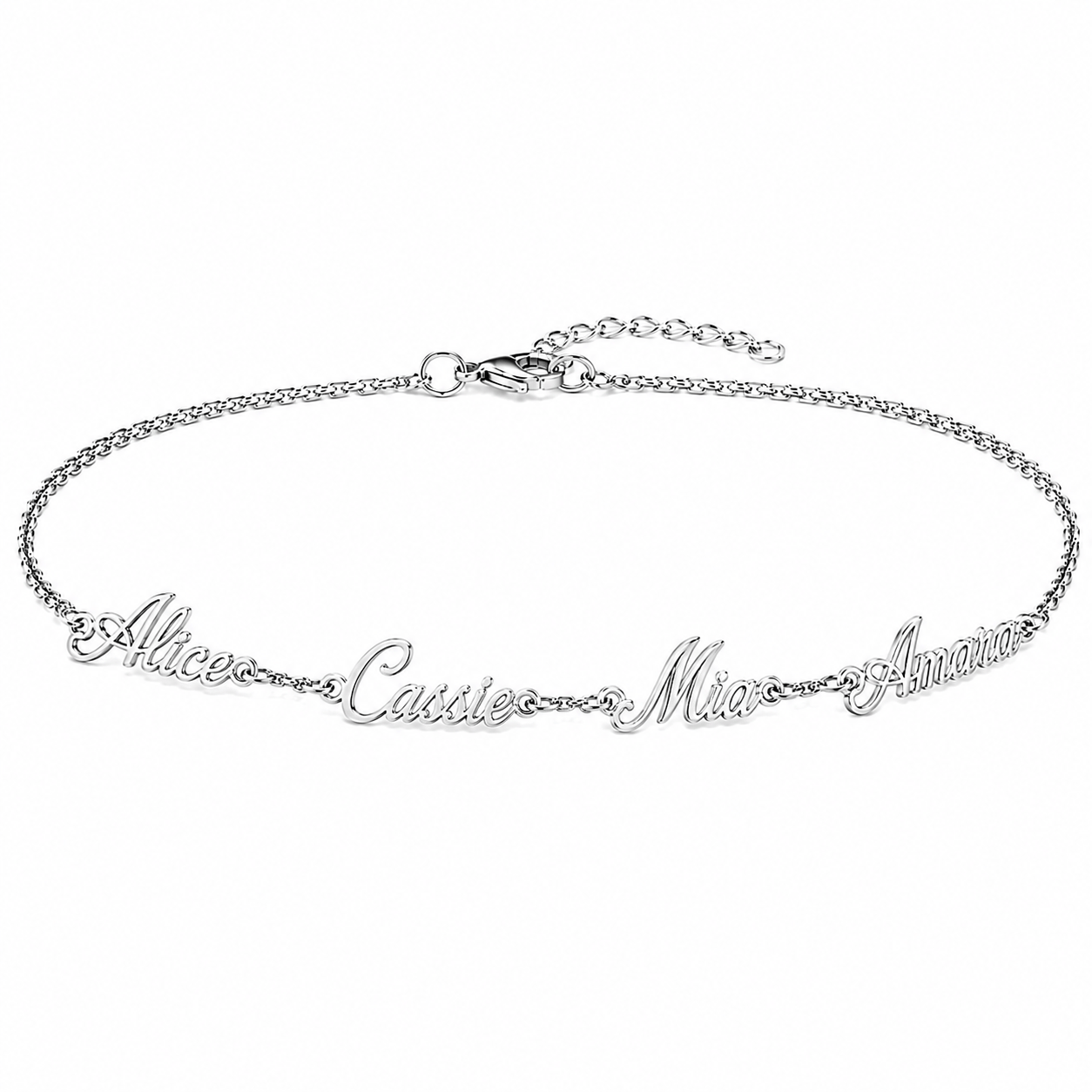 J'ador Paris Silver / 4 Names Multiple Name Bracelet
