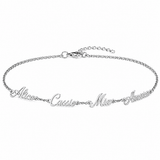 J'ador Paris Silver / 4 Names Multiple Name Bracelet