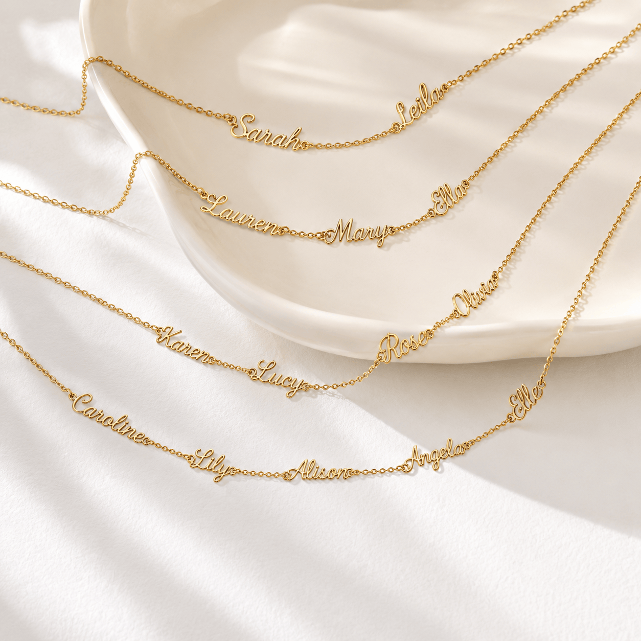 J'ador Paris Multiple Name Necklace