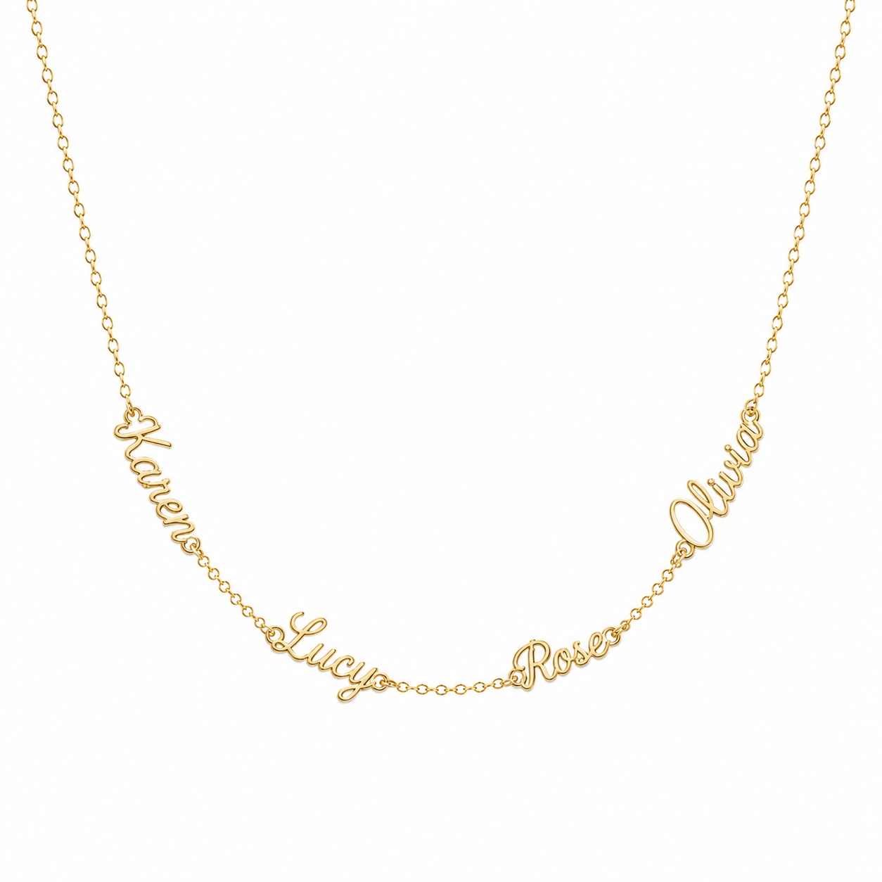 J'ador Paris Gold / 4 Names Multiple Name Necklace