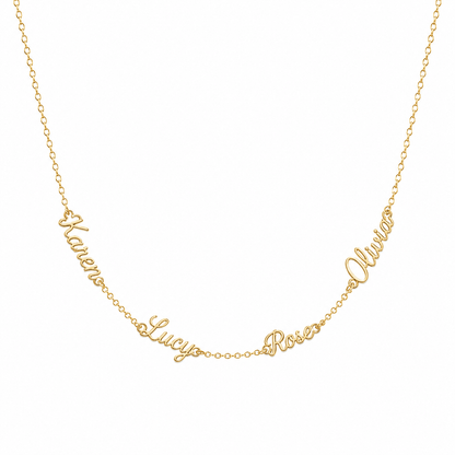 J'ador Paris Gold / 4 Names Multiple Name Necklace