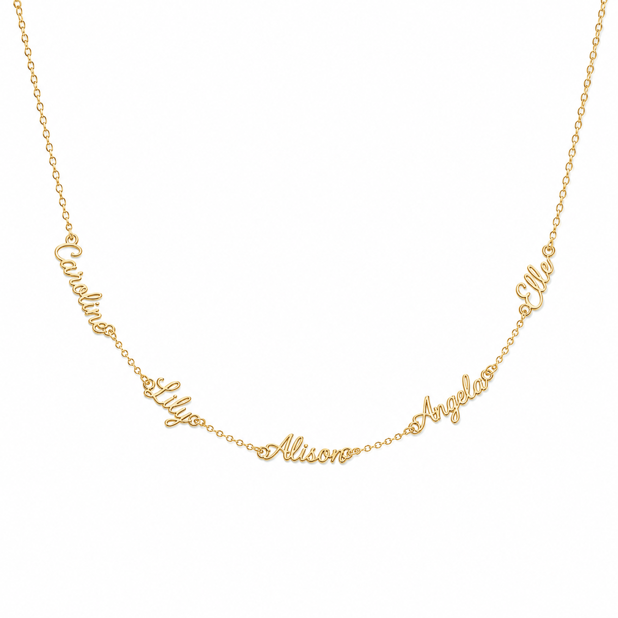J'ador Paris Gold / 5 Names Multiple Name Necklace