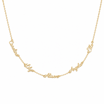 J'ador Paris Gold / 5 Names Multiple Name Necklace
