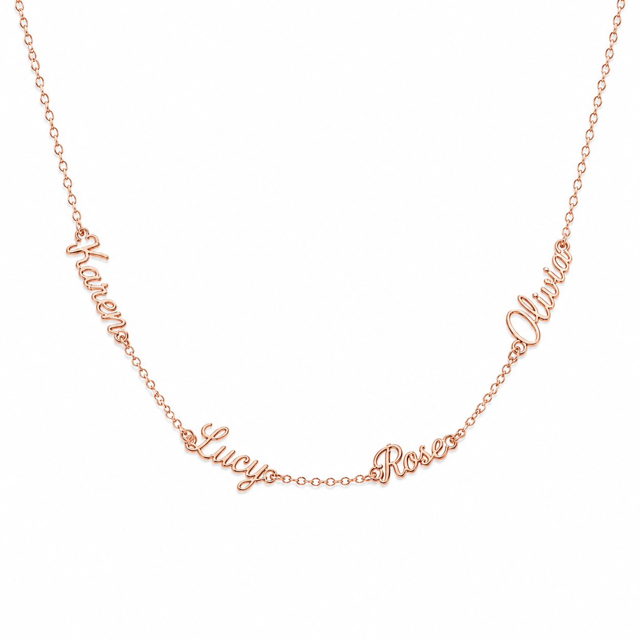 J'ador Paris Rose gold / 4 Names Multiple Name Necklace