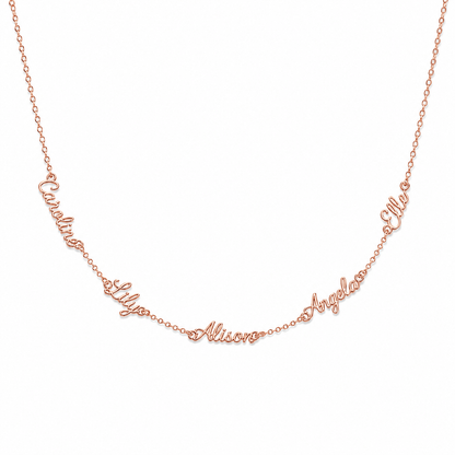 J'ador Paris Rose gold / 5 Names Multiple Name Necklace