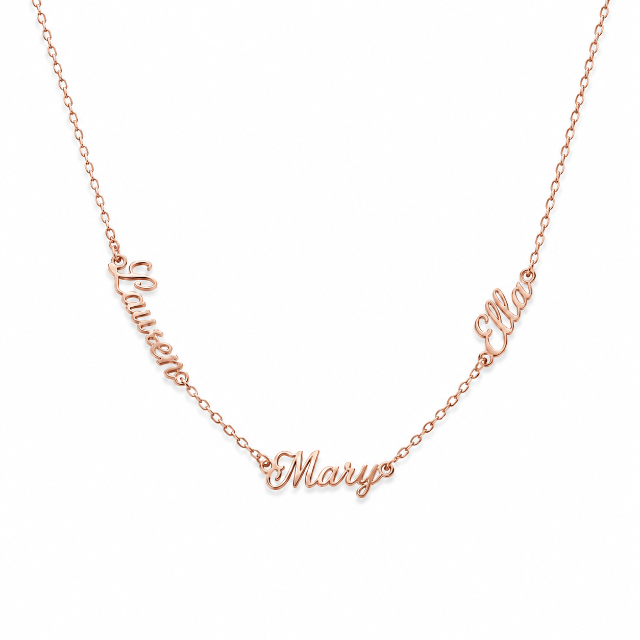 J'ador Paris Rose gold / Triple Names Multiple Name Necklace