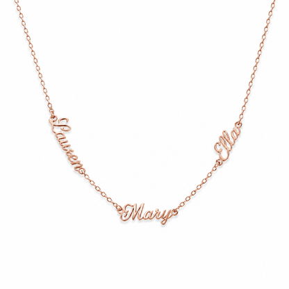 J'ador Paris Rose gold / Triple Names Multiple Name Necklace