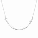 J'ador Paris Silver / 4 Names Multiple Name Necklace