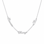J'ador Paris Silver / Triple Names Multiple Name Necklace