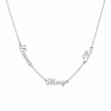 J'ador Paris Silver / Triple Names Multiple Name Necklace