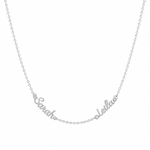 J'ador Paris Silver / Two Names Multiple Name Necklace