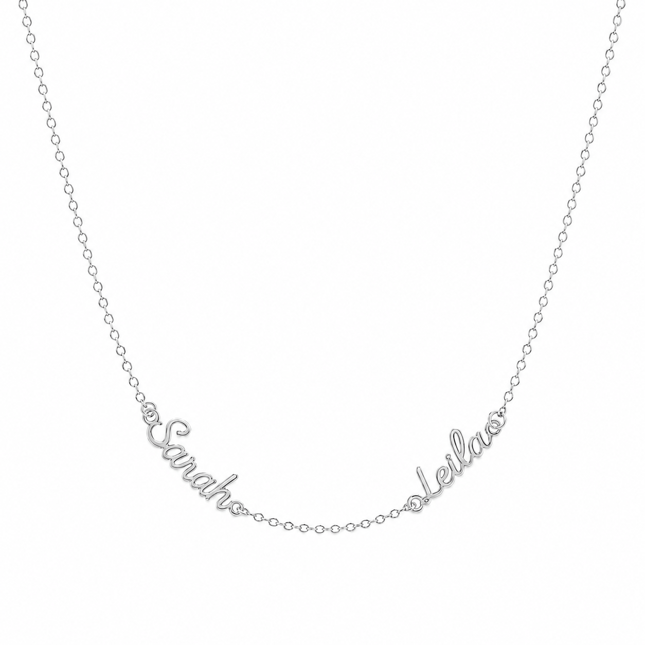 J'ador Paris Silver / Two Names Multiple Name Necklace