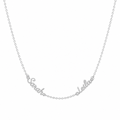 J'ador Paris Silver / Two Names Multiple Name Necklace