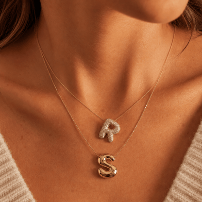 J'ador Paris Necklaces Bubble Initial Necklace