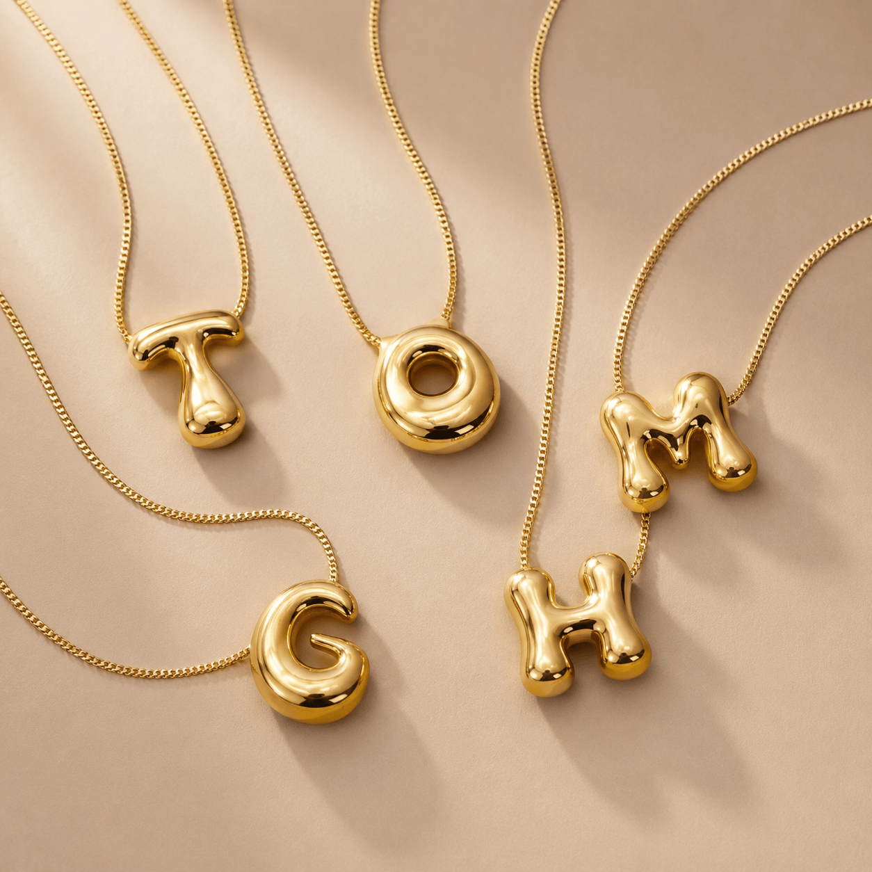 J'ador Paris Necklaces Bubble Initial Necklace