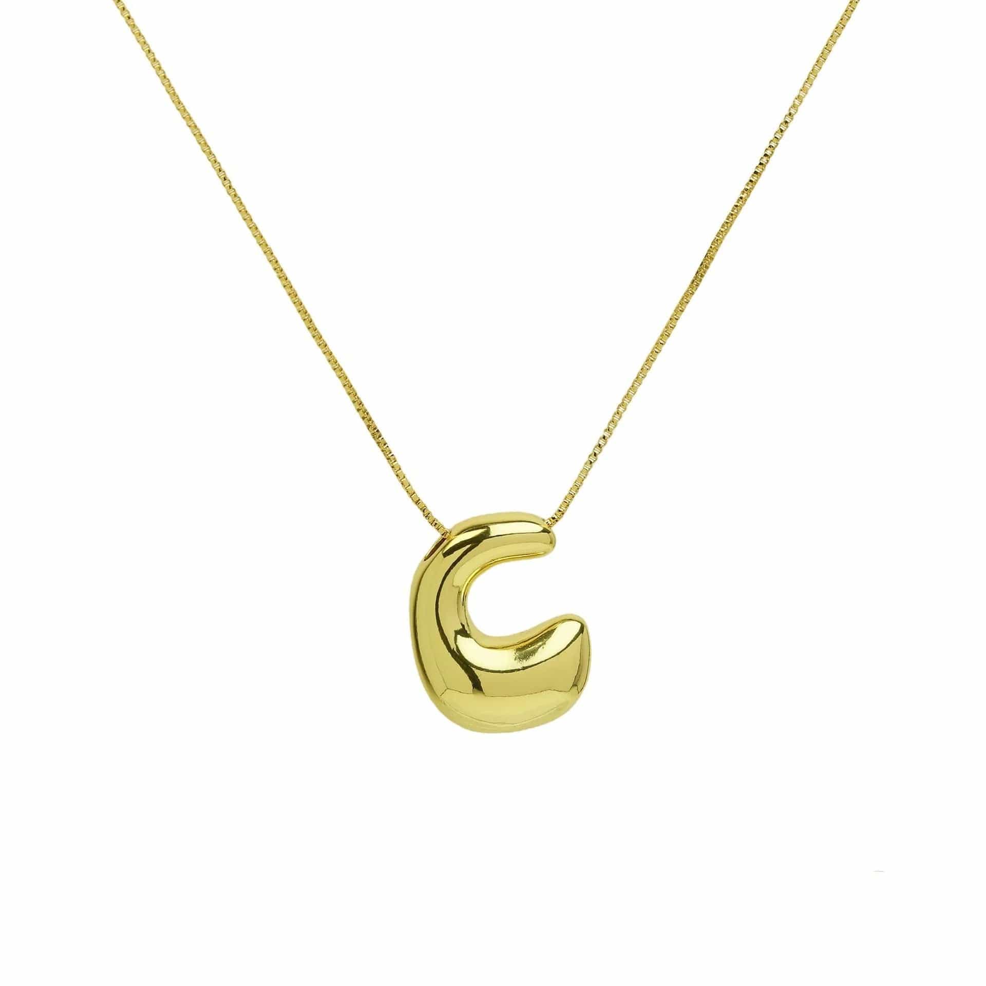 J'ador Paris Necklaces Gold / C Bubble Initial Necklace