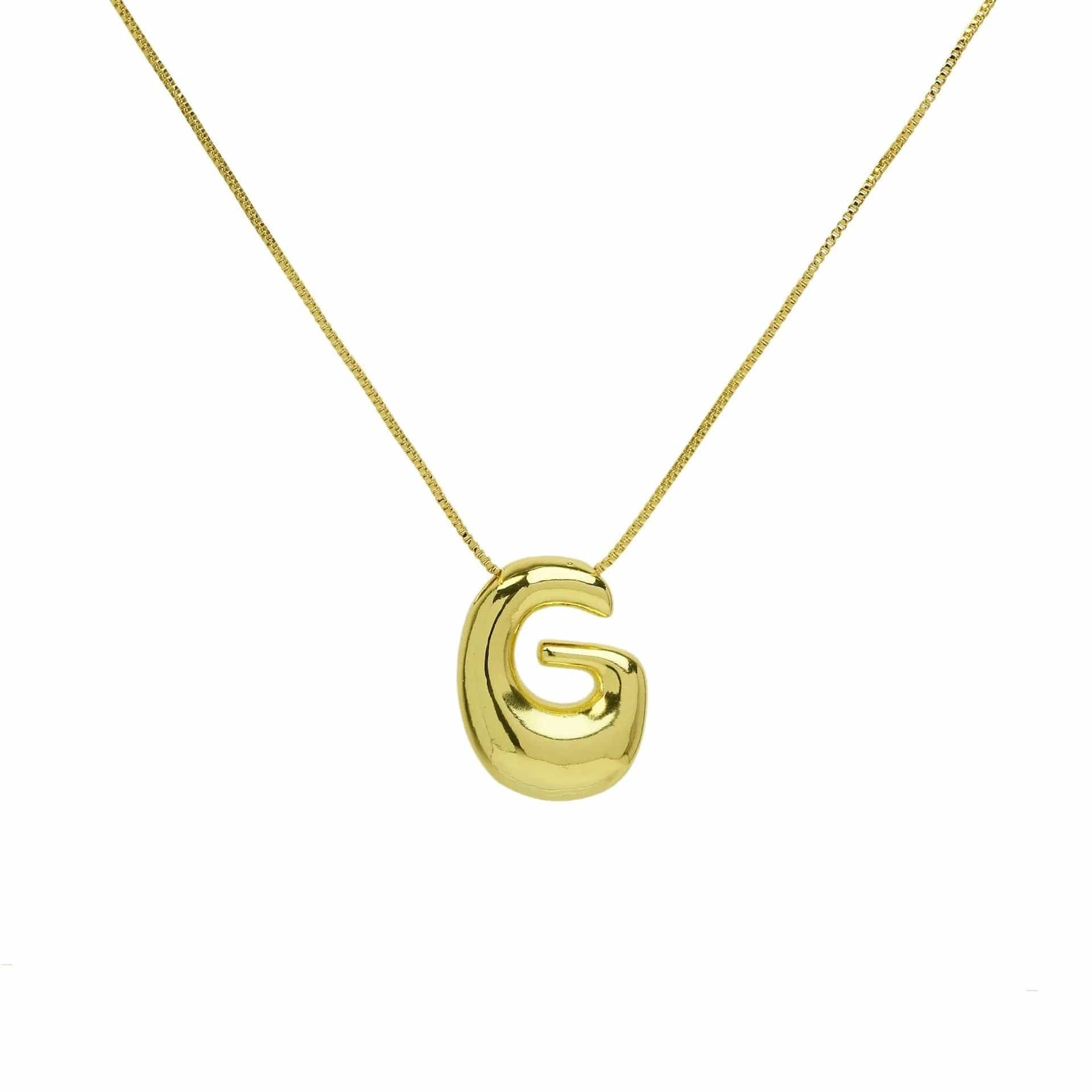 J'ador Paris Necklaces Gold / G Bubble Initial Necklace