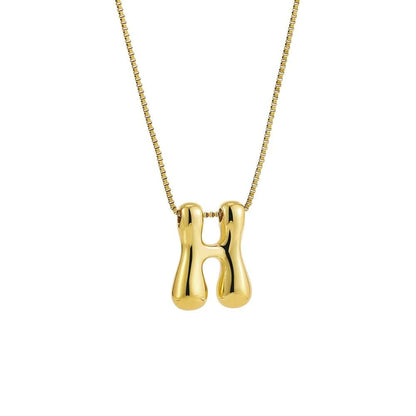 J'ador Paris Necklaces Gold / H Bubble Initial Necklace