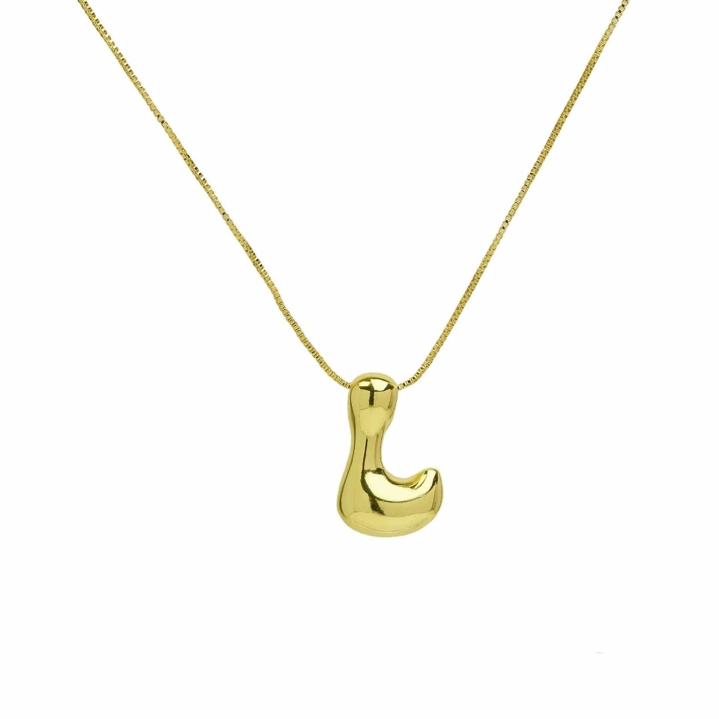 J'ador Paris Necklaces Gold / L Bubble Initial Necklace