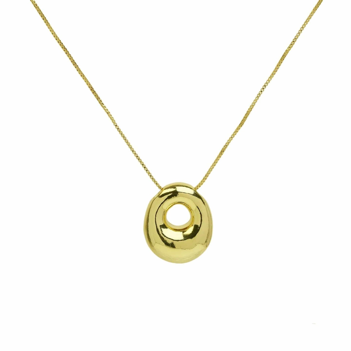 J'ador Paris Necklaces Gold / O Bubble Initial Necklace