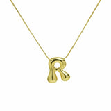 J'ador Paris Necklaces Gold / R Bubble Initial Necklace