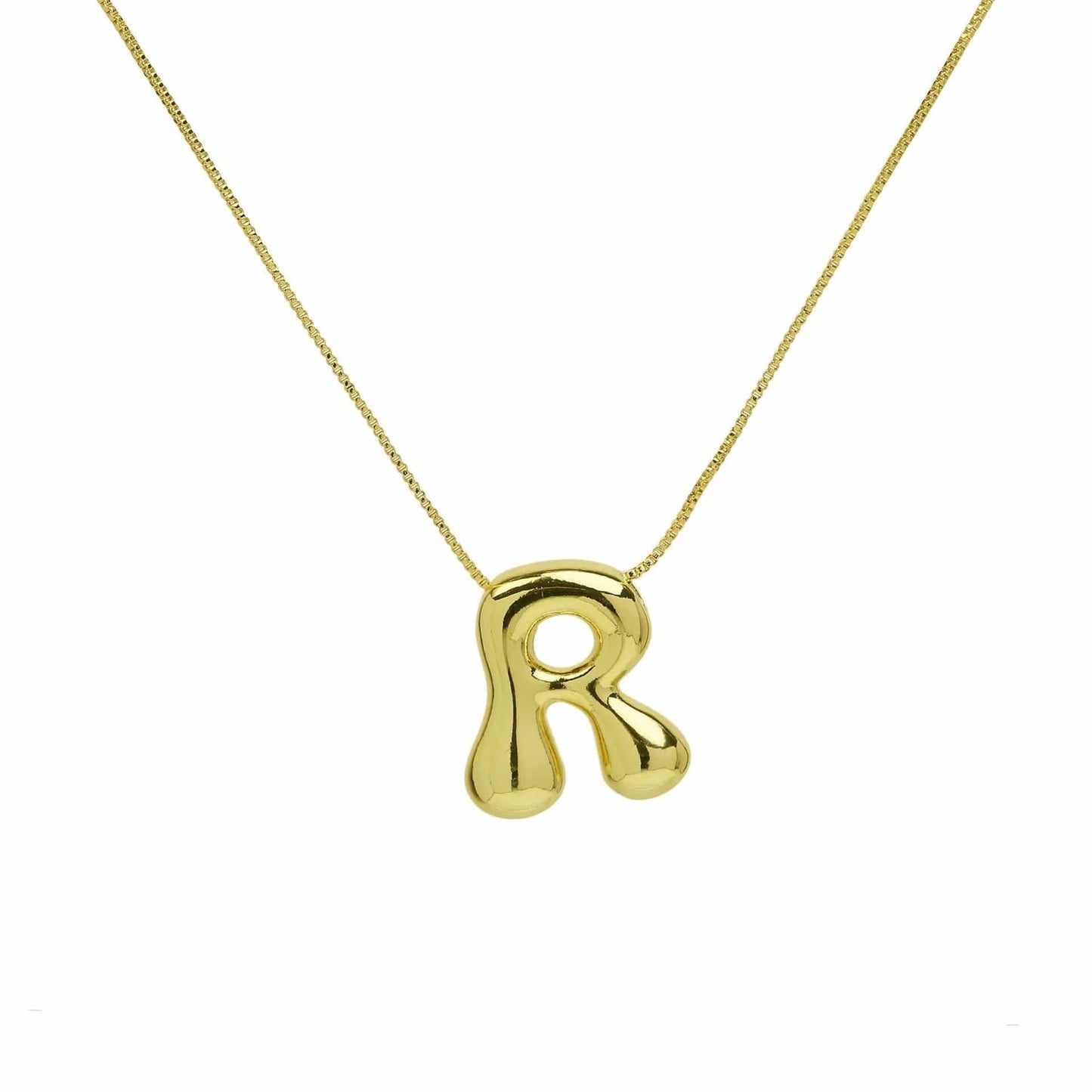 J'ador Paris Necklaces Gold / R Bubble Initial Necklace