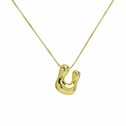 J'ador Paris Necklaces Gold / U Bubble Initial Necklace