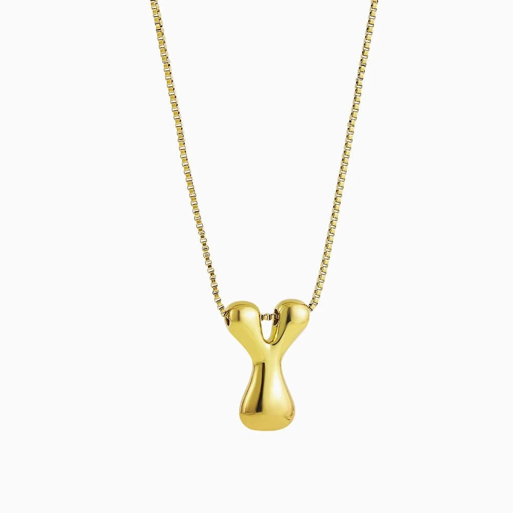 J'ador Paris Necklaces Gold / Y Bubble Initial Necklace