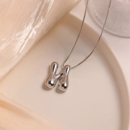 J'ador Paris Necklaces Silver / H Bubble Initial Necklace